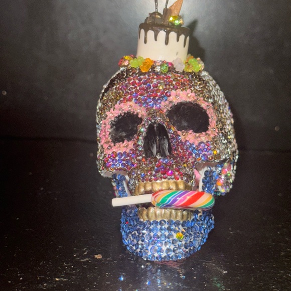 Colorful Rhinestone Skull Decor - Picture 2 of 7